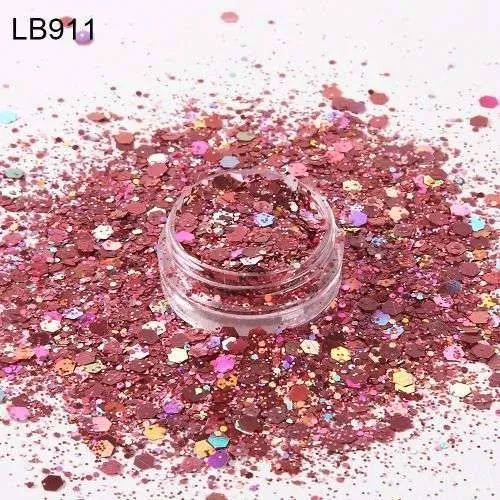 LB911 MIX-Chunky Mix Chameleon Holographic glitter Powder (2)