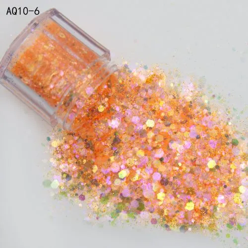 AQ10-6-Top Selling New chunky Iridescent Rainbow Nail Art Glitter