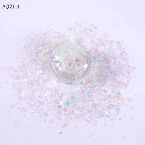 AQ21-1-Mix 100% Top Grade Polyester Iridescent Chunky Glitter
