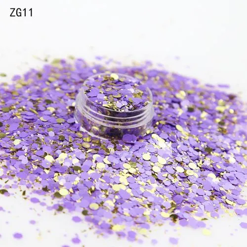 Light Purple Gold Glitter Mix - Premium PET Hexagon & Round Glitter with Mixed Sizes for Wedding Crafts, Nail Art, Resin Epoxy, Tumblers, Jewelry Making, Party Decorations & Wholesale Projects