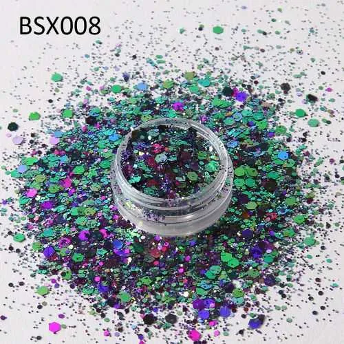 BSX008-chunky bulk chameleon pigment glitter