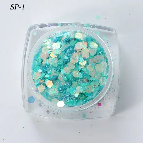 SP-1-Wholesale Non-Toxic Polyester Glitter Powder Mixed Chunky glitter